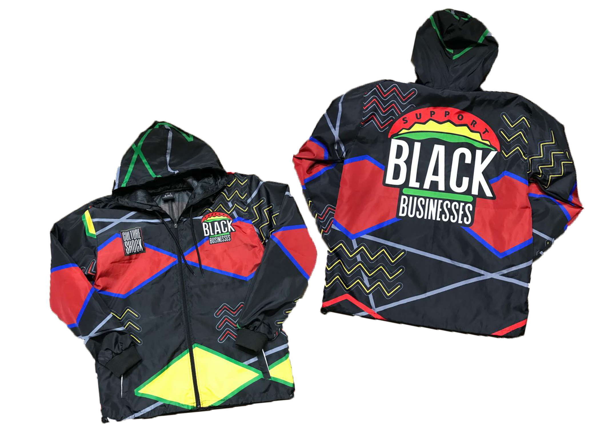 ZC Support Black Businesses "KENTE" Windbreaker Jacket