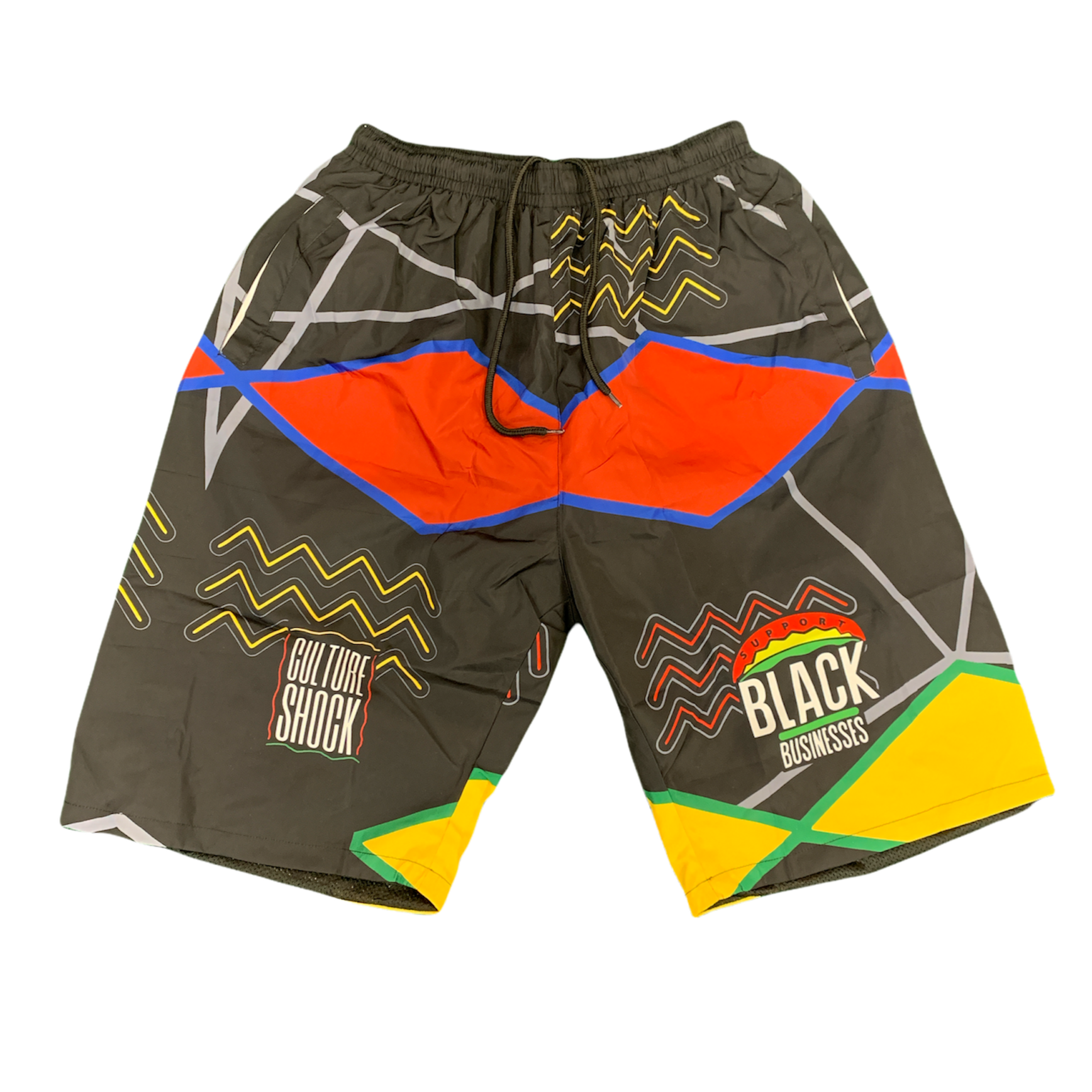 ZC Support Black Businesses "KENTE" Windbreaker Shorts